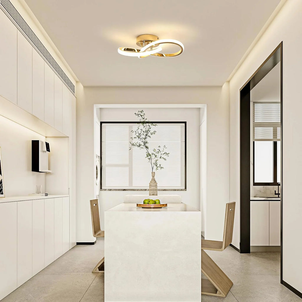 30W Flower Shape LED Ceiling Lights,Gold Modern LED Ceiling Lamp For Living Room,Bedroom,Office,Natural Light 4500K