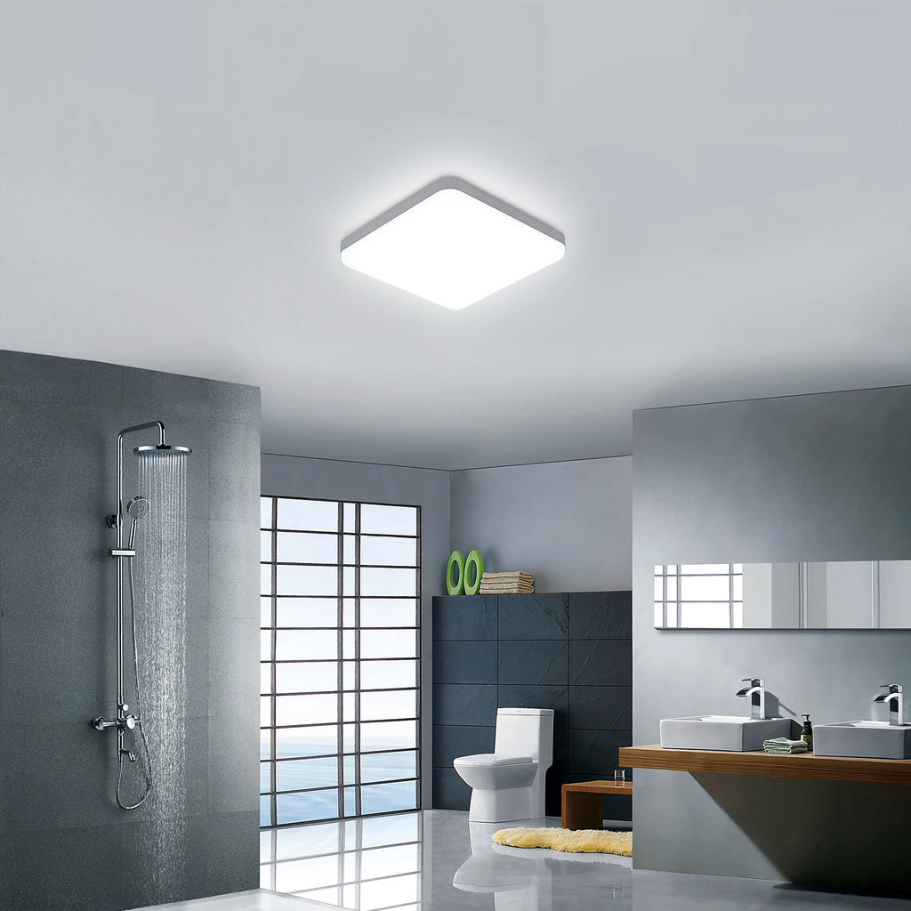 Square LED Ceiling Lights,30W Super Bright LED Panel Light,Modern Ultra Slim Ceiling Lighting for Bedroom,Hallway,Cold White Light ,Via 25CM