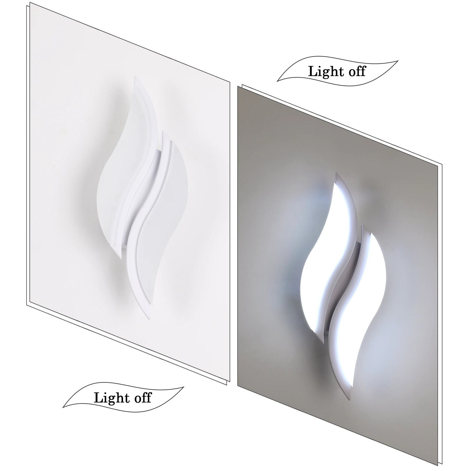 LED  Wall Sconce,12W Acrylic Wall Lamp Leaf-Shaped Design Cool White Light 6500K for Bedroom Living Room Corridor