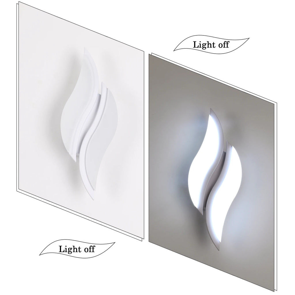 LED  Wall Sconce,12W Acrylic Wall Lamp Leaf-Shaped Design Cool White Light 6500K for Bedroom Living Room Corridor