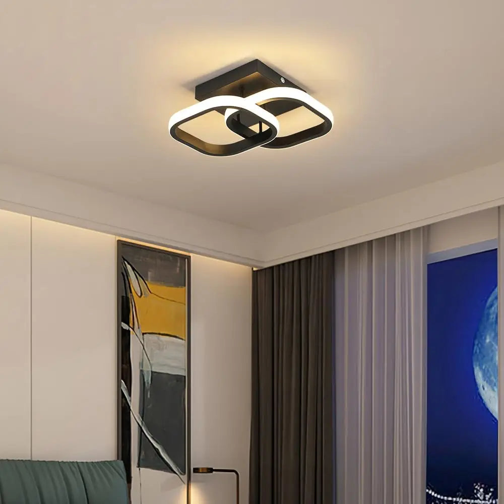 LED Ceiling Light,22W Modern Aluminum Square Ceiling Lights fixtures LED for Entrance Hallway Office Bedroom,3000K Warm White Light