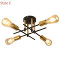 Industrial Ceiling Light,4-heads Ceiling Lights Iron Pendant Light for Bedroom, Restaurant,E27 Socket（Bulb not included)