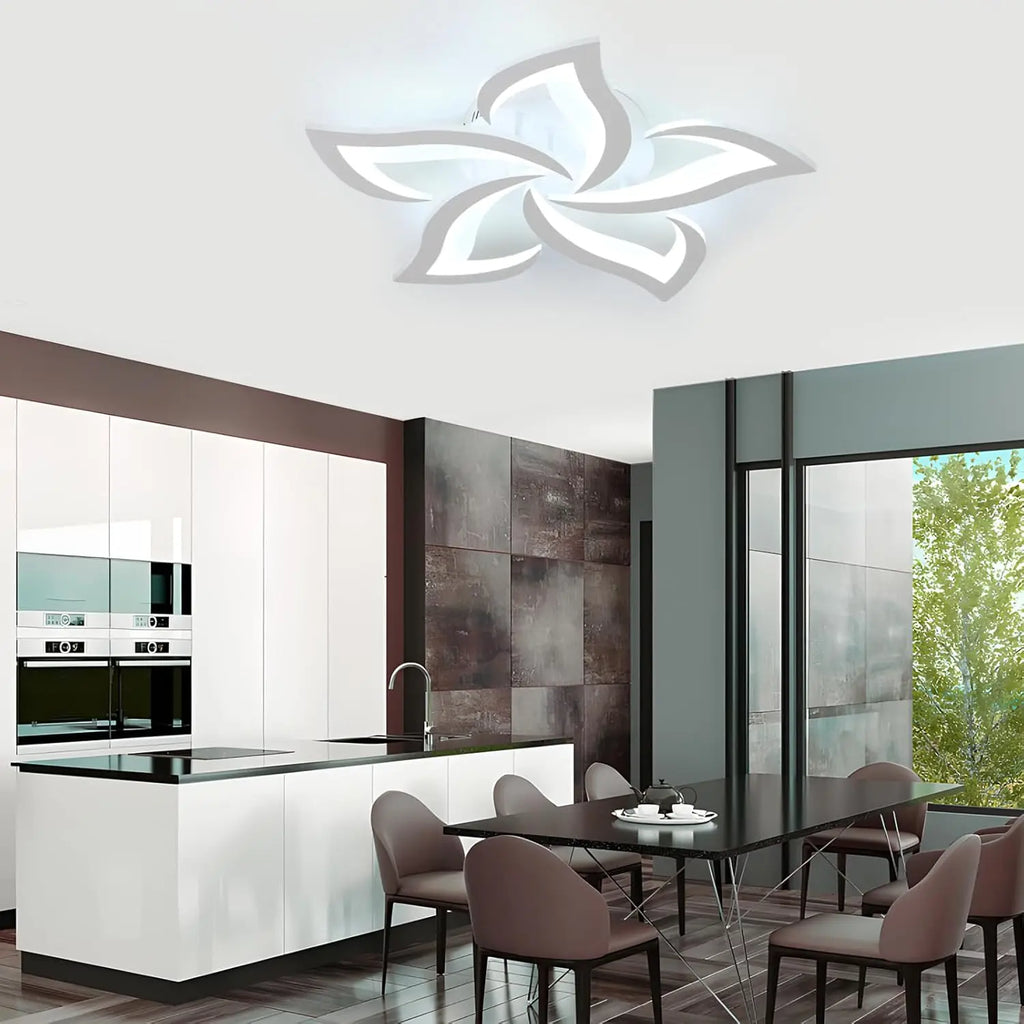 Dimmable LED Ceiling Light,Modern Ceiling Lamp With Remote Control,Creative Petal Ceiling Light For Living Room 3000K-6500K