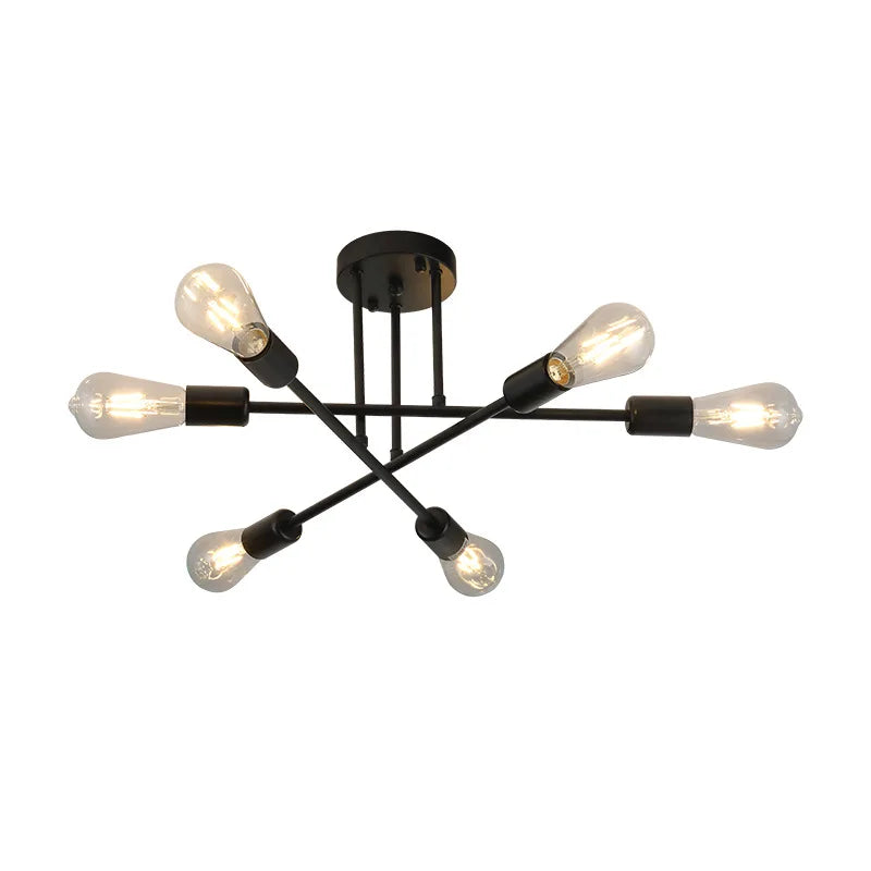 Modern Ceilihg Light, 6-Light Chandelier,Flush Mount Ceilihg Light Fixture for Bedroom,Dining Room,Office（Bulb not included）