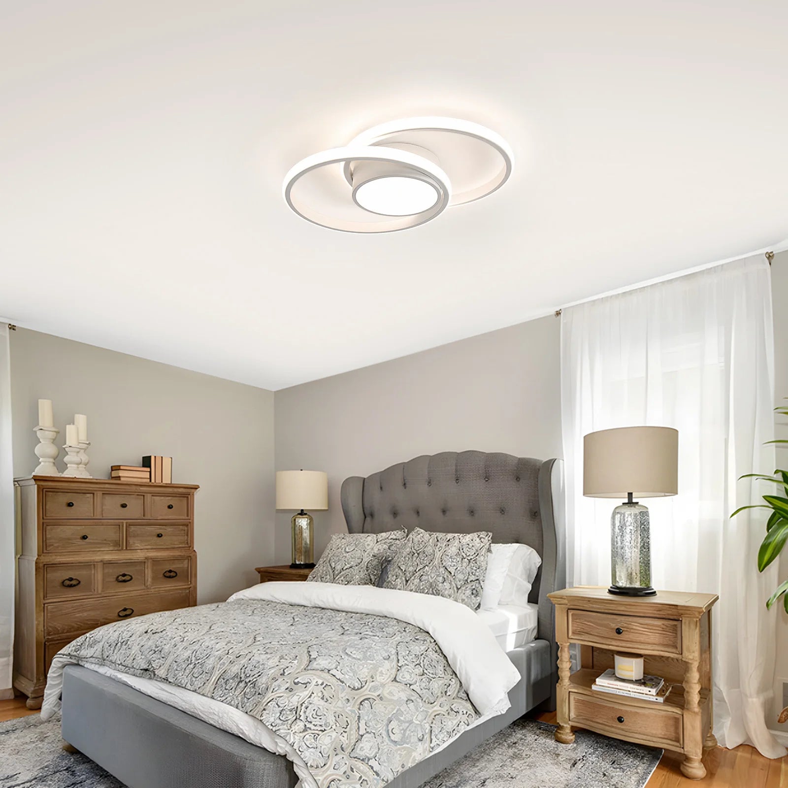 Modern LED Ceiling Lights,42W 3084LM LED Ceiling Lights,Natural Light 4500K Round Ceiling Lighting for Bedroom
