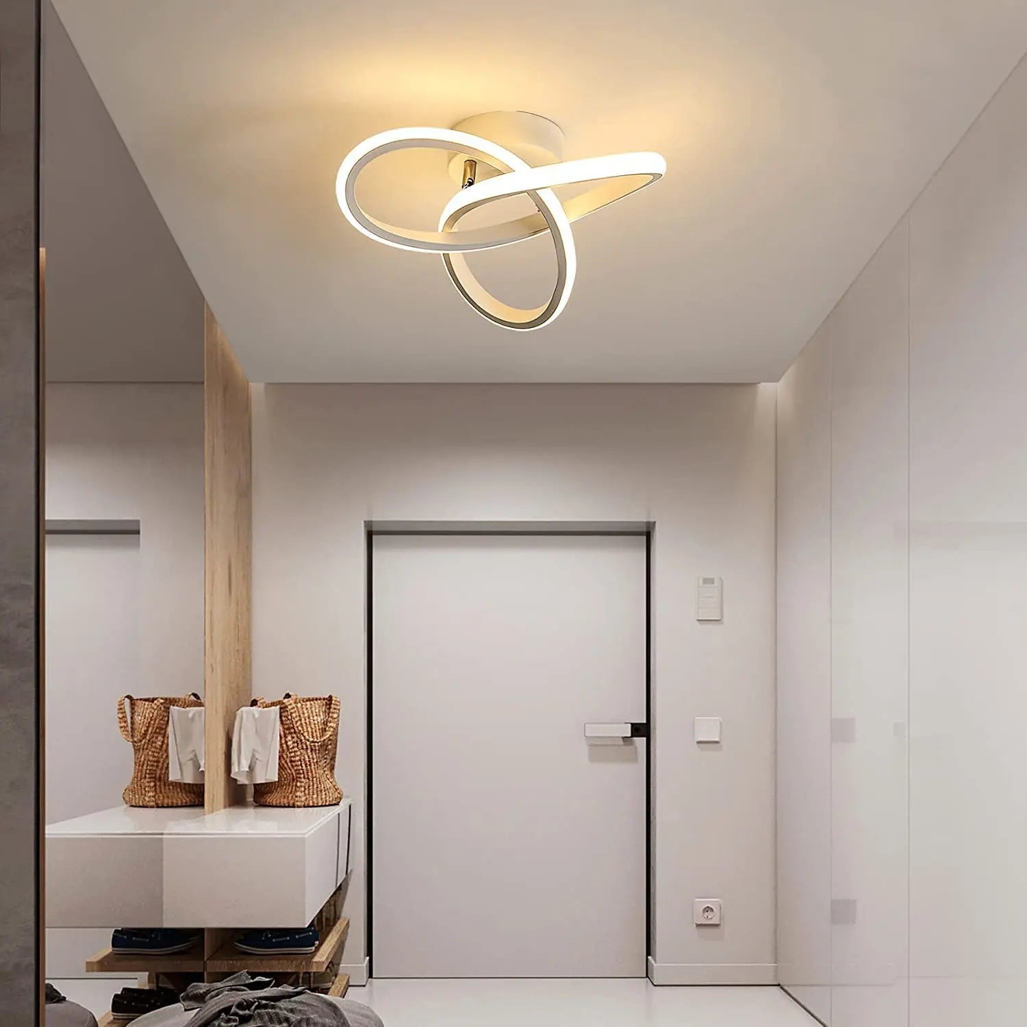 LED Ceiling Light,Modern LED Ceiling Light 22W 2500 LM,Aluminium Ceiling Light for Bedroom,Kitchen,Balcony,Living Room,Hallway,Warm Light 3000K-25cm