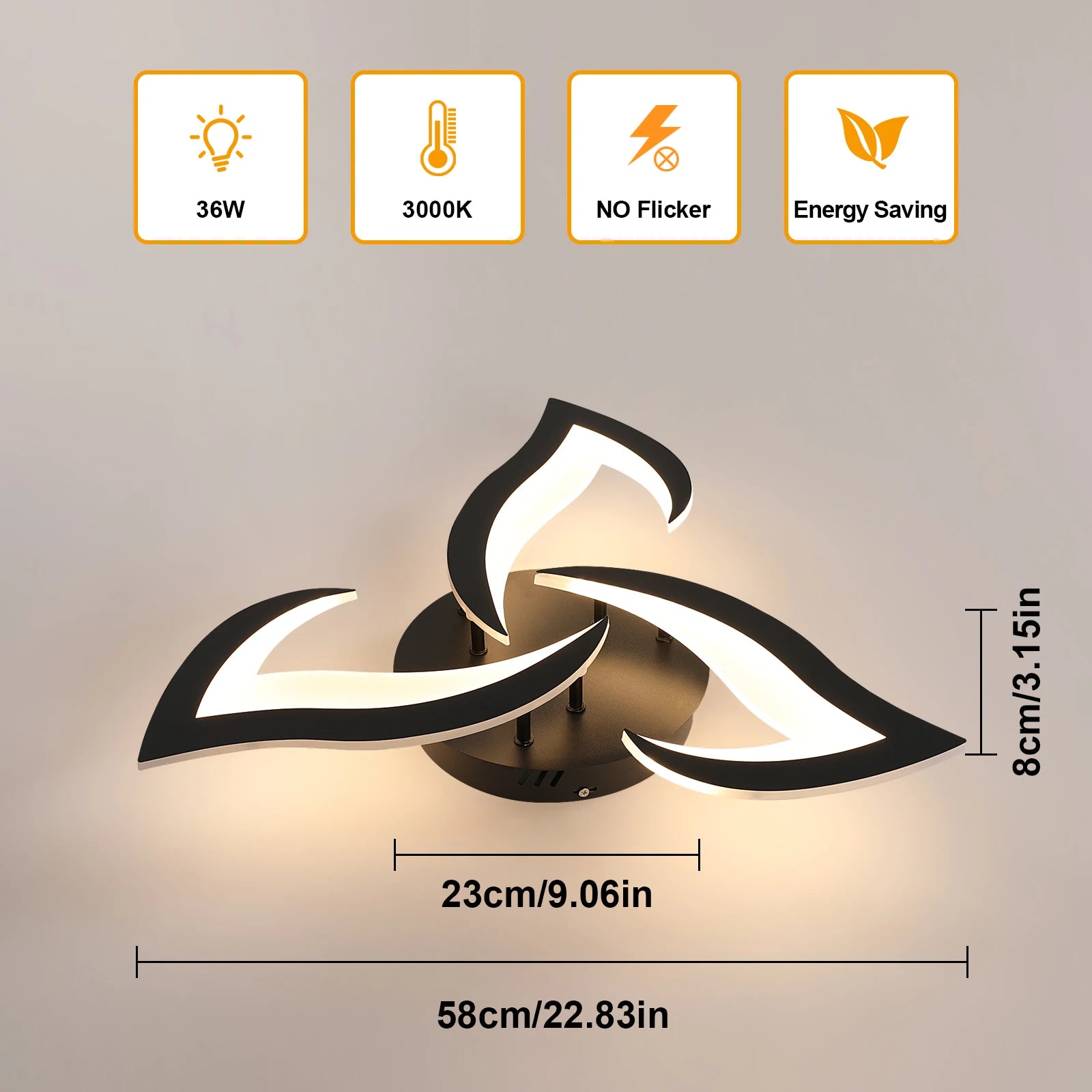 Modern  Flower Shape LED Ceiling Light,36W 4000LM LED Ceiling Lamp,Warm Light 3000K Acrylic Ceiling Light for Bedroom