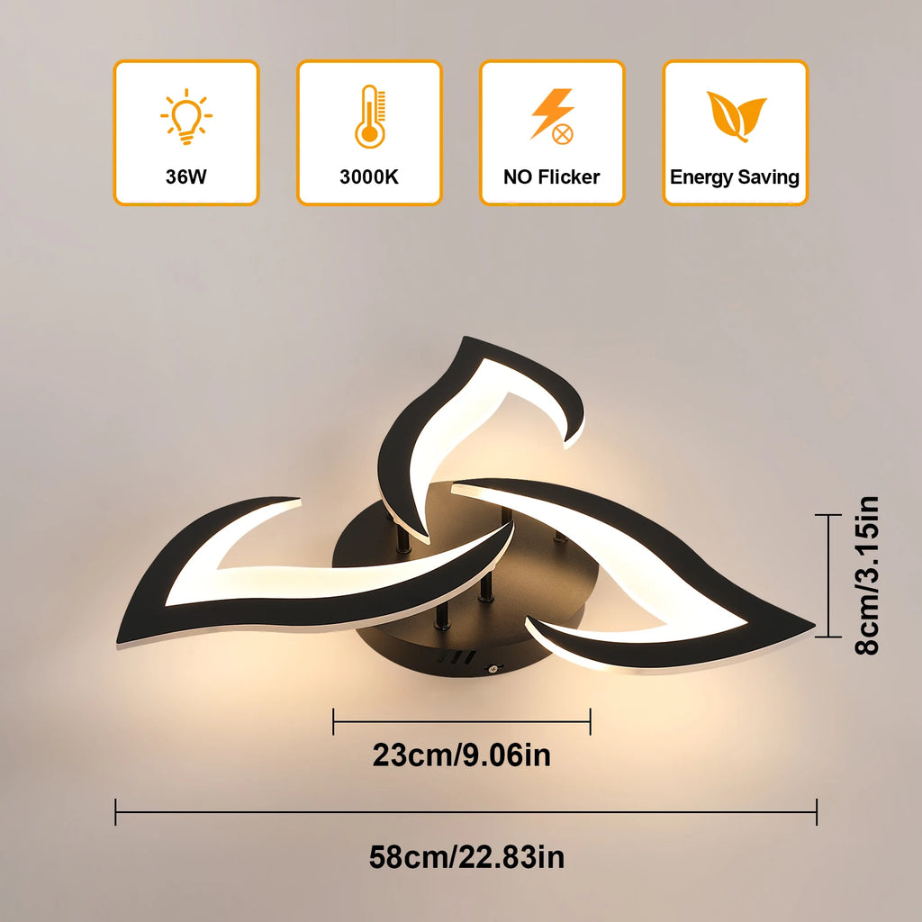 Modern  Flower Shape LED Ceiling Light,36W 4000LM LED Ceiling Lamp,Warm Light 3000K Acrylic Ceiling Light for Bedroom