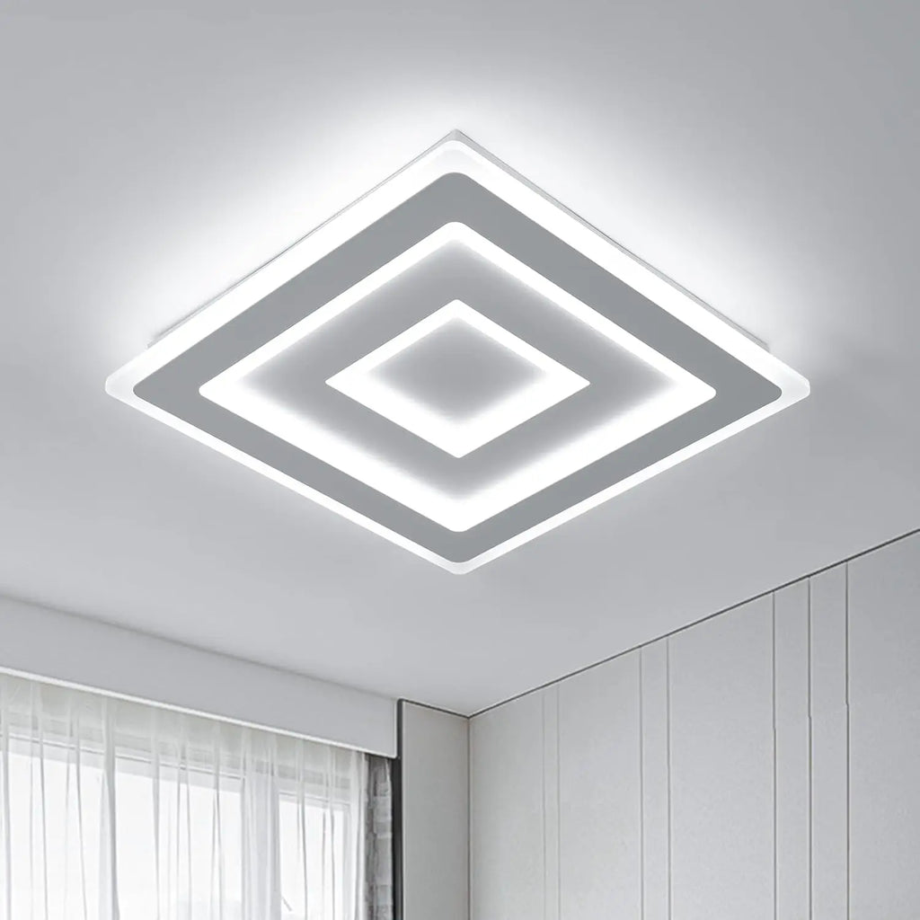 Modern Square LED Ceiling Light, 52W 5850LM LED Ceiling Light, Acrylic Ceiling Light for Bedroom,White Light 6500K,40 cm