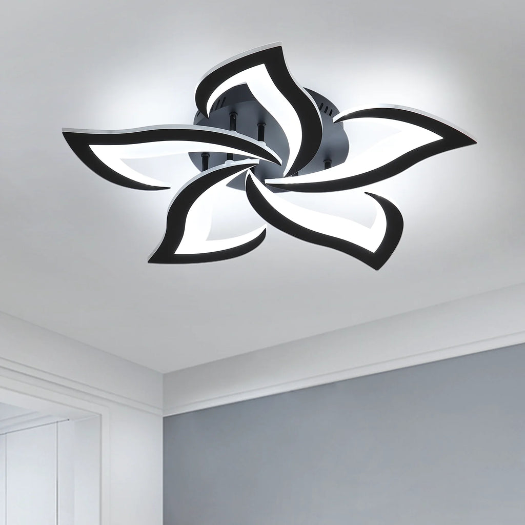 Mordern LED Ceiling Light,60W 6500LM LED Ceiling Lights Cool White 6500K,Creative Petals Design Chandelier for Living Room