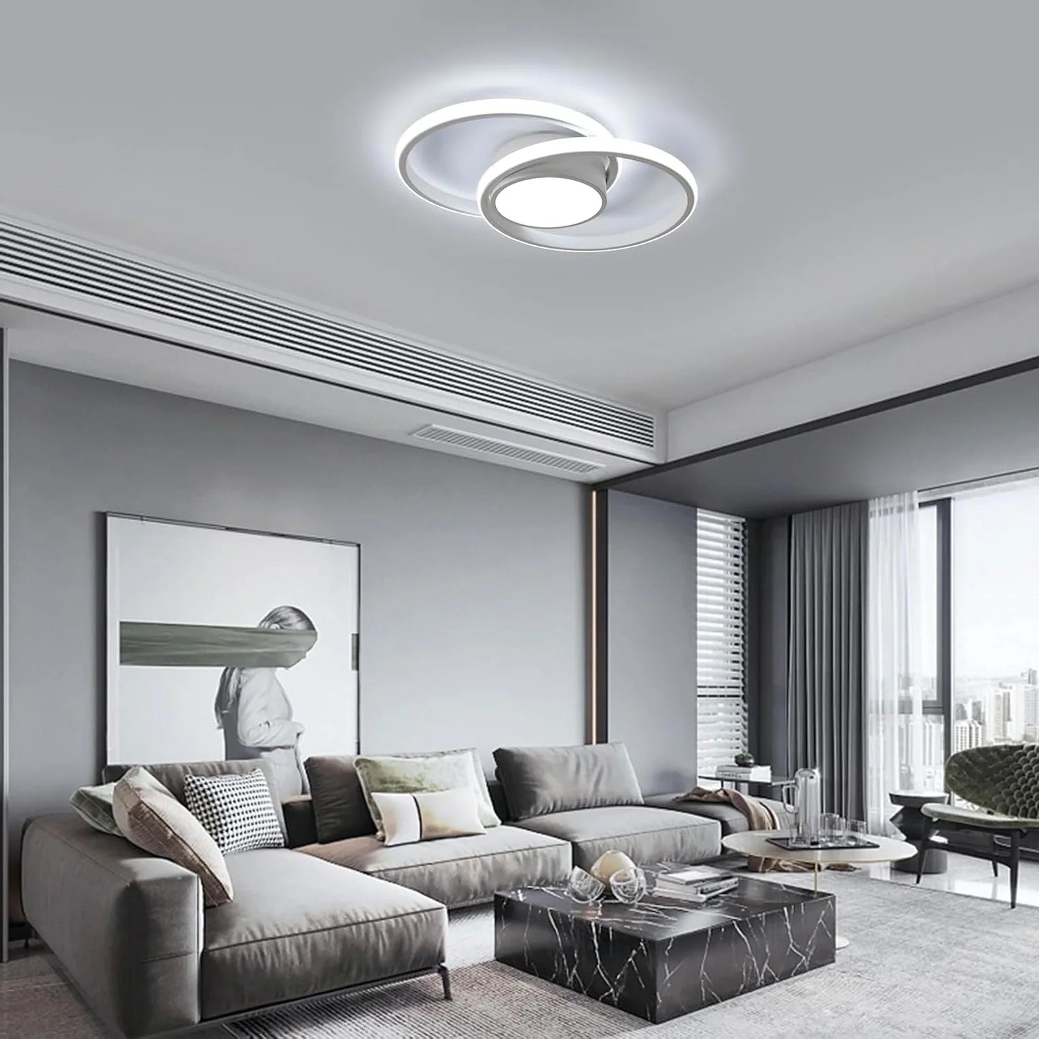 Dimmable LED Ceiling Light,40W 3600LM Ceiling Lamp with Remote Control 3000K-6500K,Round Ceiling Light For Living Room