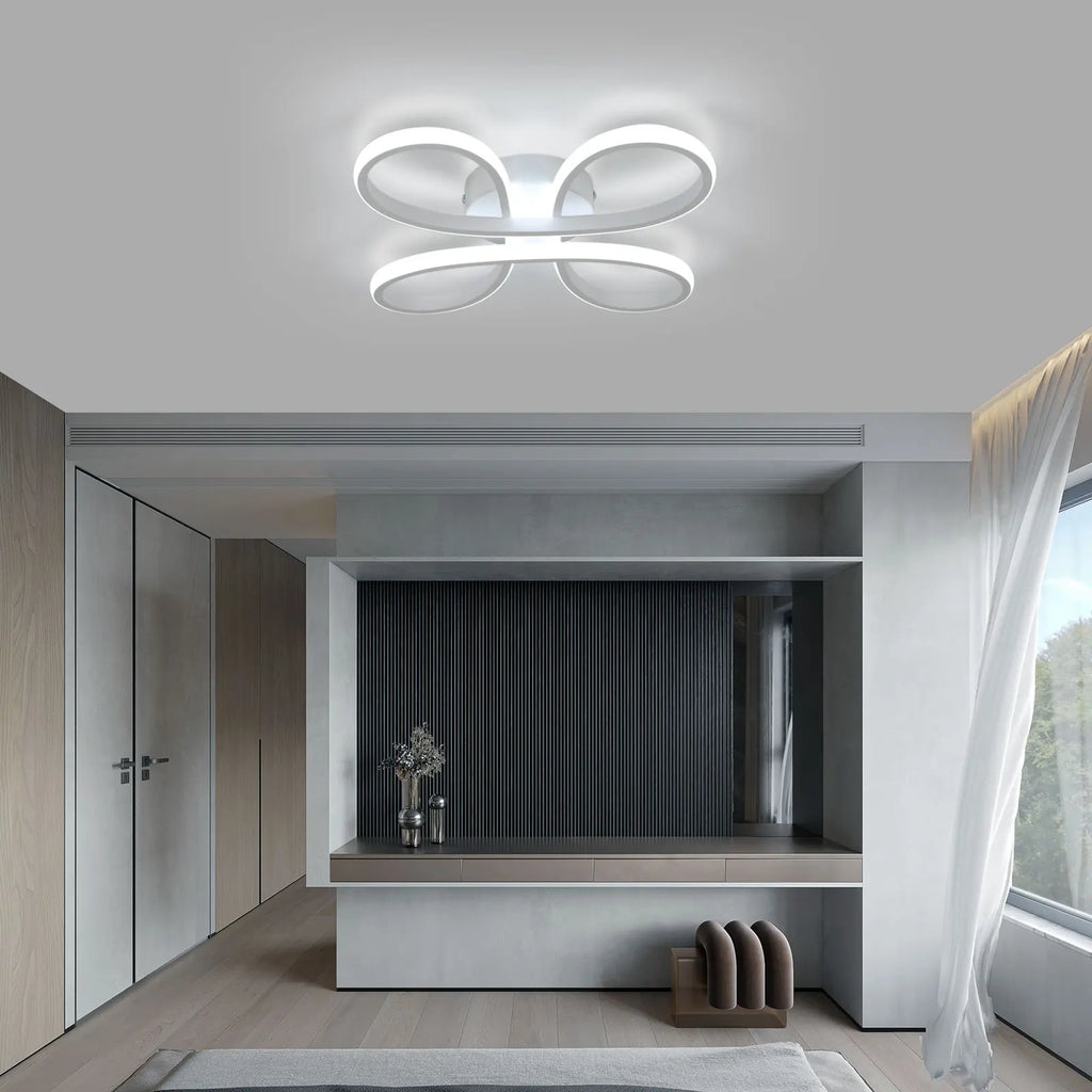 Modern LED Ceiling Lights,30W 2700LM Creative Flower Shape Chandeliers Ceiling Lamp For Bedroom,6500K Cool White Light