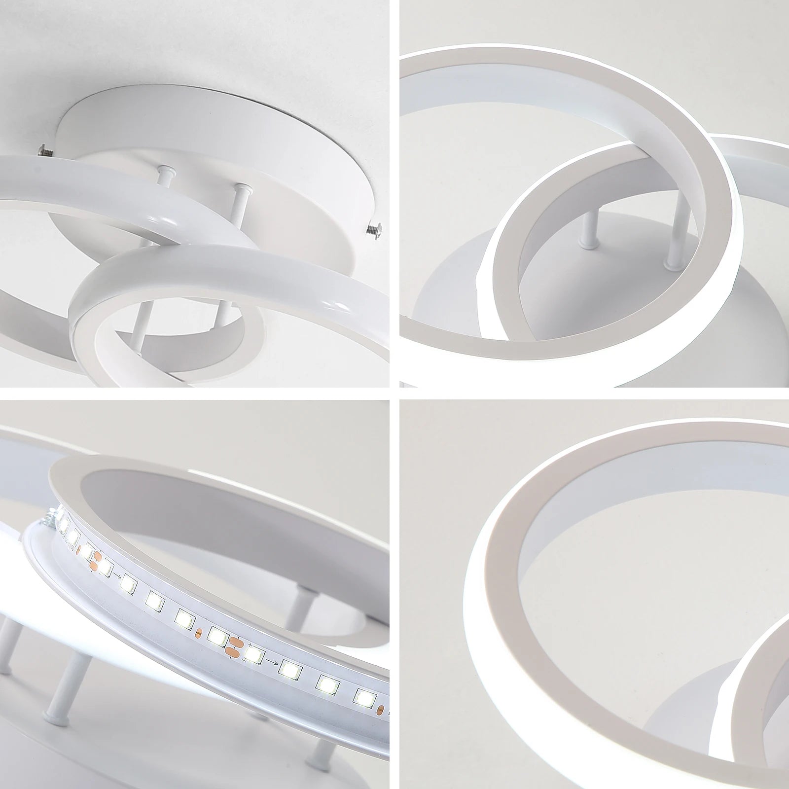 LED Ceiling Light, 2 Rings 22W Chandelier Modern Creative Design Ceiling Lamp for Corridor, Office, Bedroom