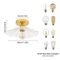 Flush Mount Ceiling Light,Clear Glass Shade Light Fixture,1 Light Lighting Fixture for Bedroom(Bulb Not Included)