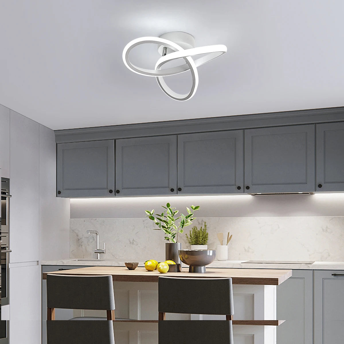 Modern LED Ceiling Light,25cm Clover shape Ceiling Lamp,Various lights for Hallway,Living Room,Bedroom 3000K/4500K/6500K