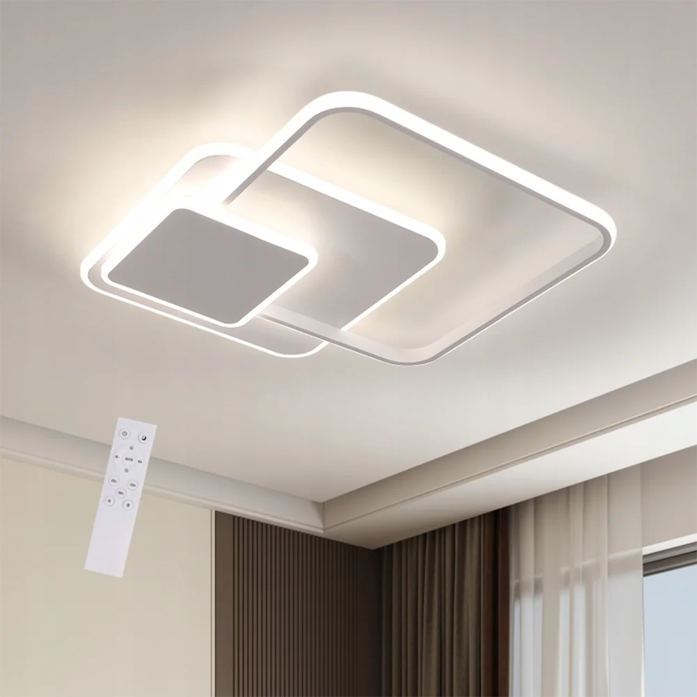 Irregular square LED Ceiling Light, Dimmable 48W 5400LM Ceiling Lamp with Remote Control,Dimmable 3000K-6500K for Living Room