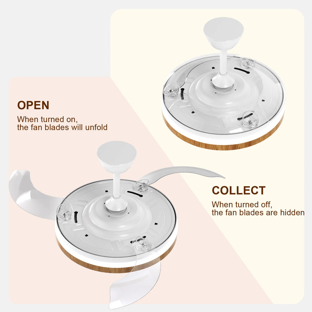 Dimmable Ceiling Fans Light,36W Ultra-Thin Fan Light With Remote Control 3000K/4500K/65000K,6 Speeds For Living Room