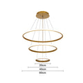 Dimmable 3 Ring Pendant Lights,Modern Circular Adjustable 3000K-6500K Hanging Lamp for Living Room,Bedroom