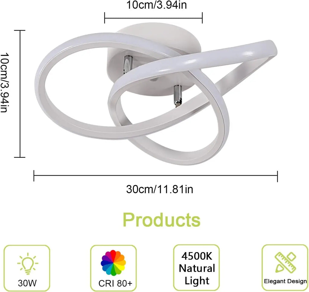 LED Ceiling Light,30W 3300LM Modern LED Ceiling Light Creative Flower Shape LED Ceiling Lights for Bedroom,4500K Natural Light