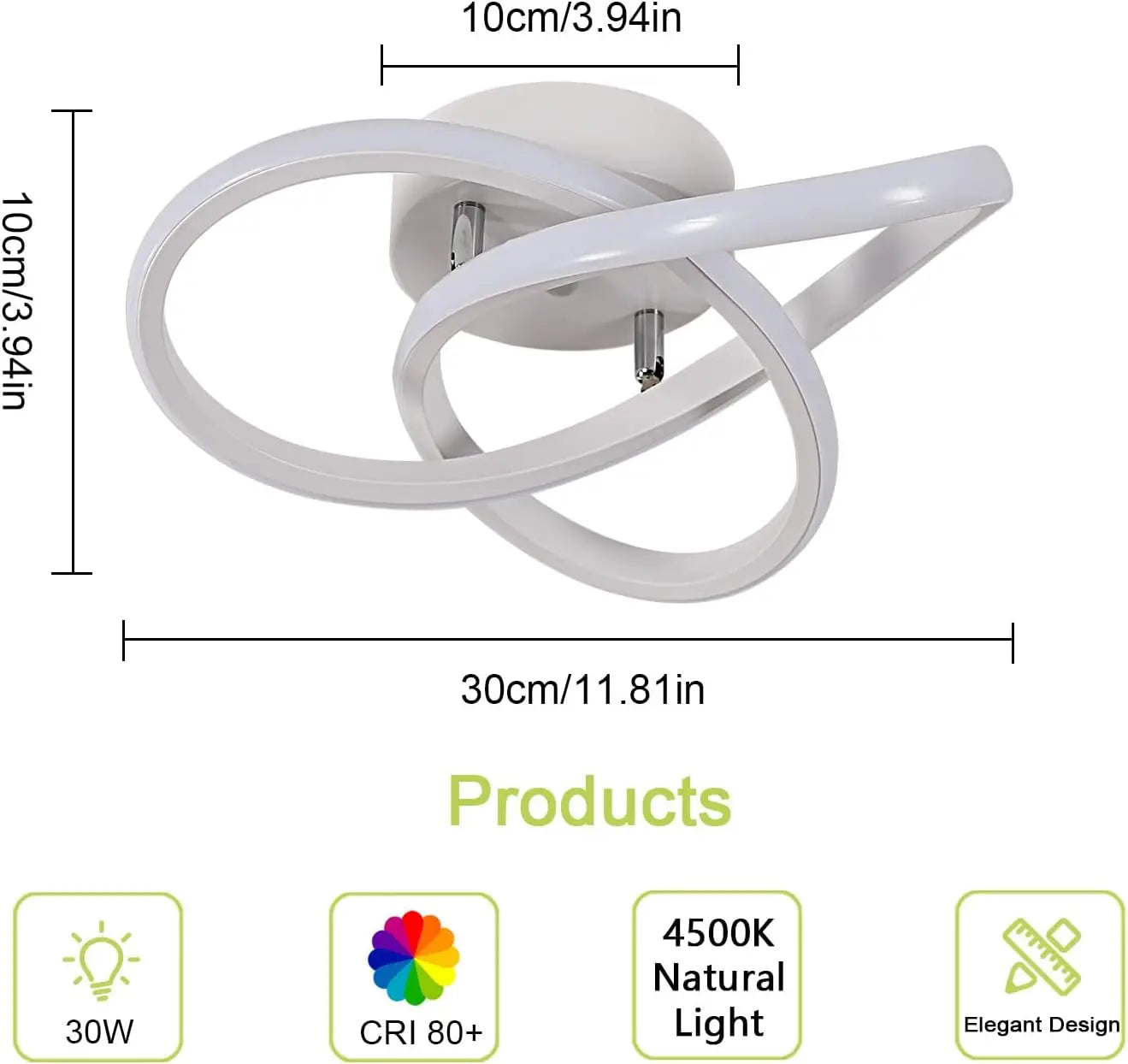 LED Ceiling Light,30W 3300LM Modern LED Ceiling Light Creative Flower Shape LED Ceiling Lights for Bedroom,4500K Natural Light