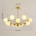 Modern Sputnik Chandelier Light Fixture, 8+4 Heads Globe Flush Mount Ceiling Light Milk Glass Ball Chandelier For Kitchen Island Lighting Fixture (Bulb Not Included)