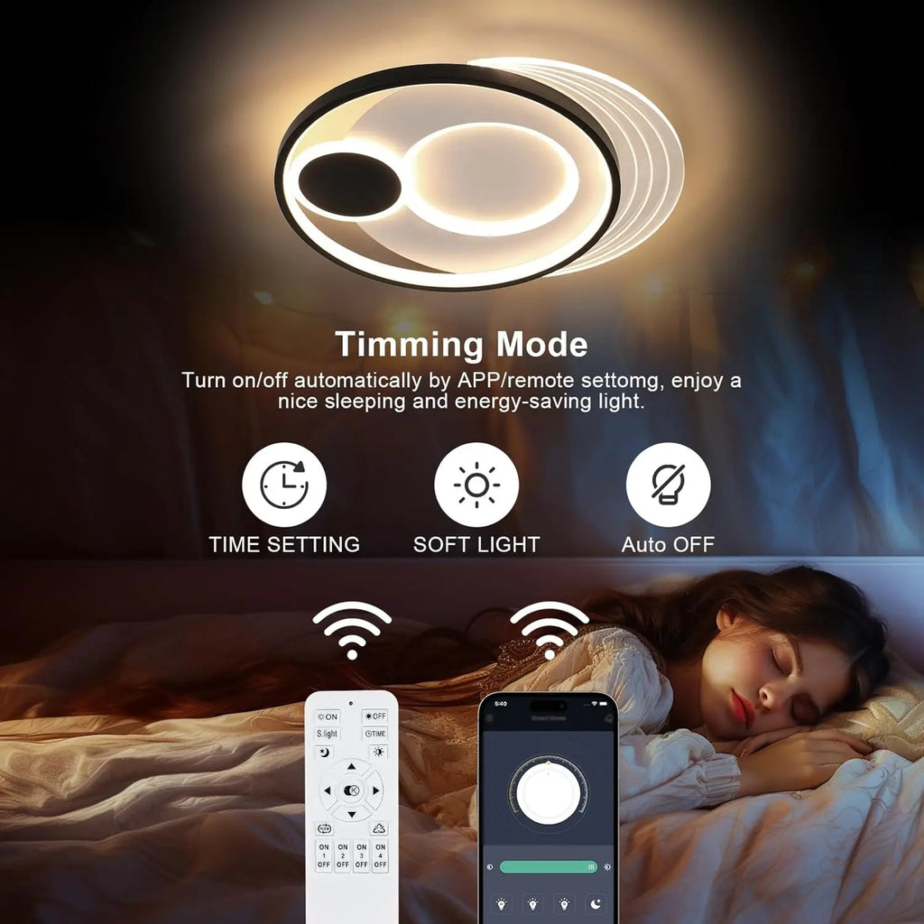 Dimmable LED Ceiling Light,31W Modern Ceiling Lamp Adjustable 3000-6500K For Living Room,Bedroom
