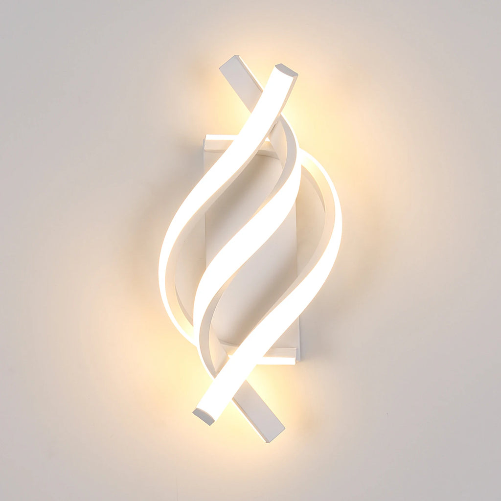 Modern LED Wall Lamp, 22W Spiral Twisted Design Wall Sconce Metal Indoor Lighting Fixture for Bedroom Living Room Corridor,Non-Dimmable,Warm Light 3000K