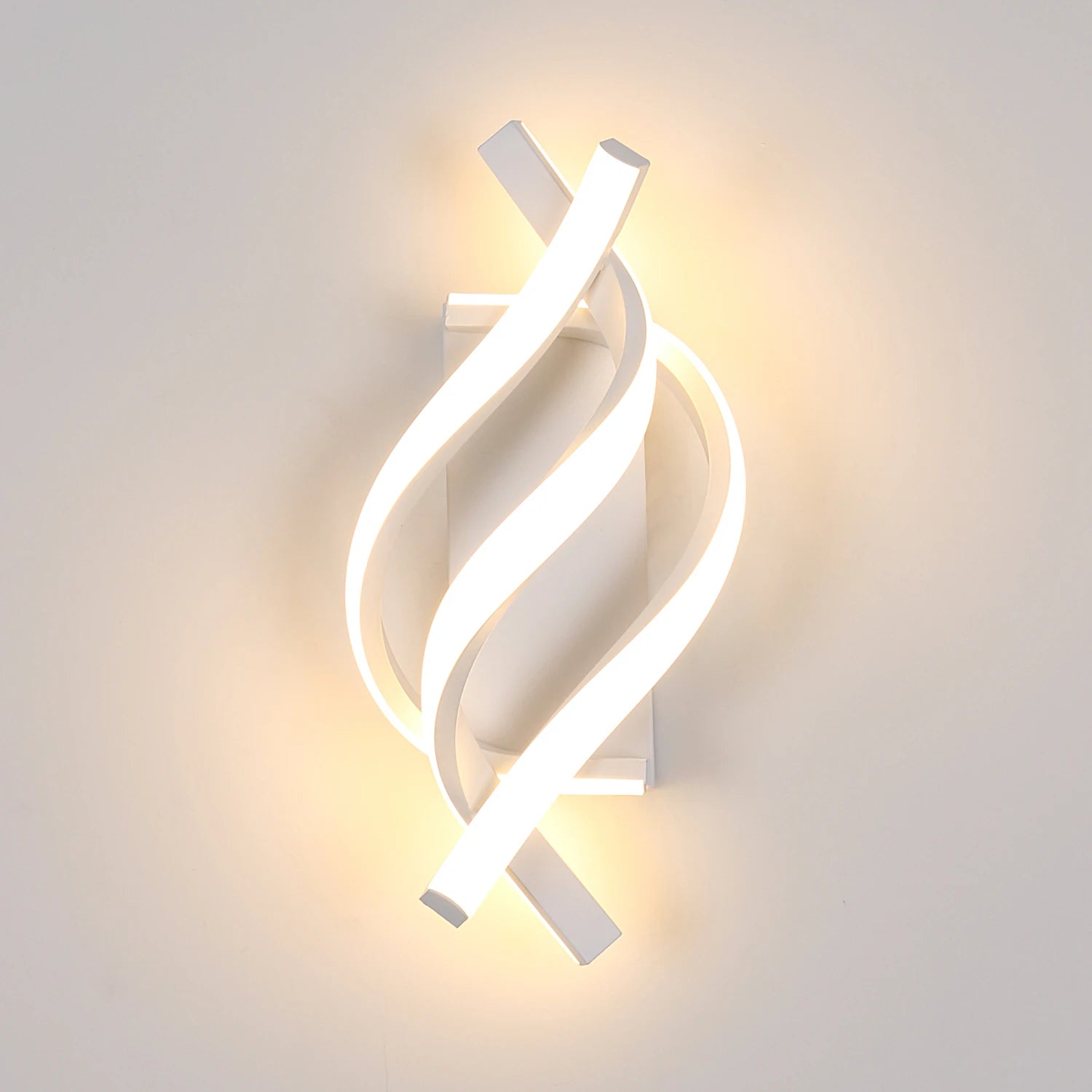Modern LED Wall Lamp, 22W Spiral Twisted Design Wall Sconce Metal Indoor Lighting Fixture for Bedroom Living Room Corridor,Non-Dimmable,Warm Light 3000K