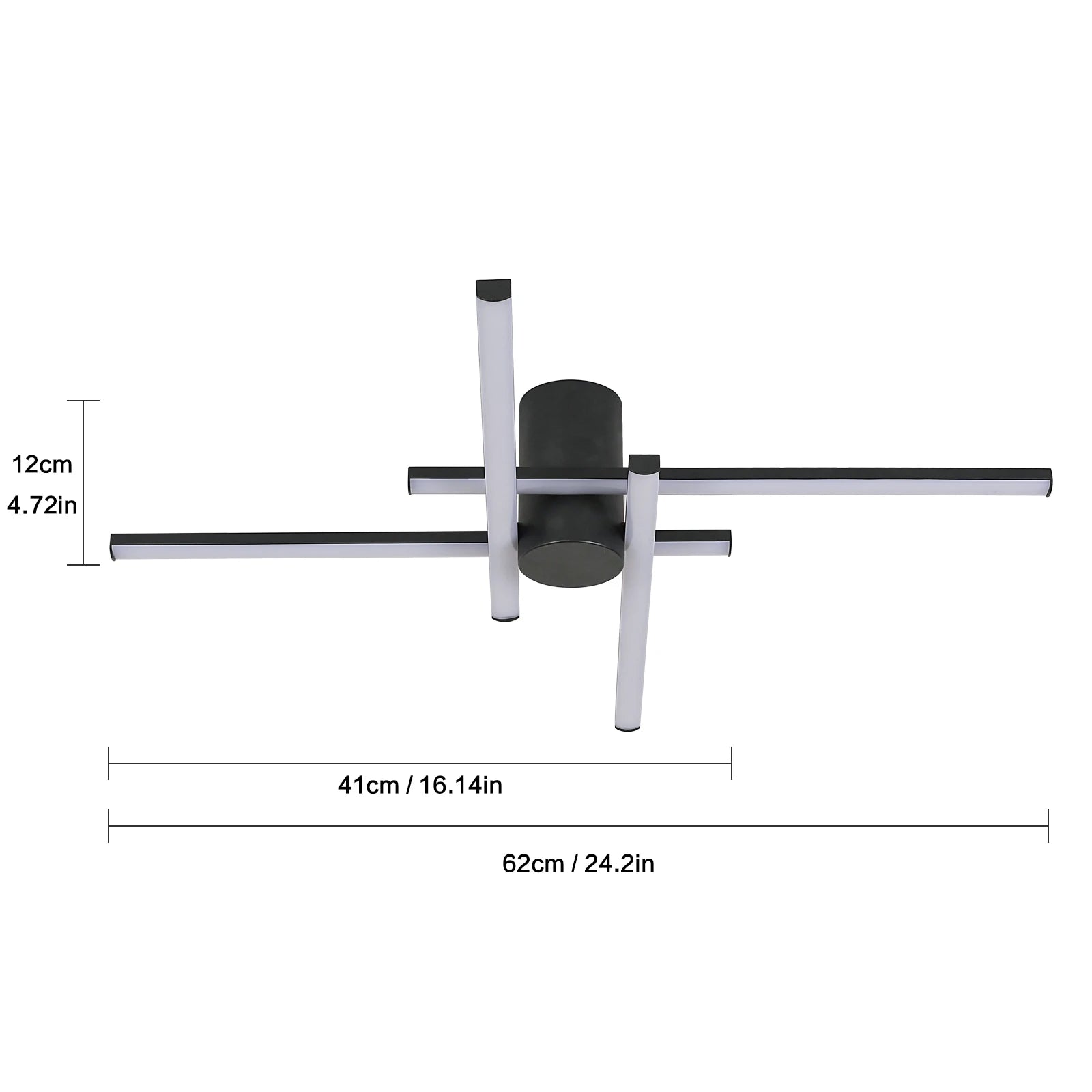 4 Built-in LED Boards Ceiling Light, 24W Black Elegant Design Ceiling lamp,3000K Warm  Light Fixture For Bedroom,Hallway