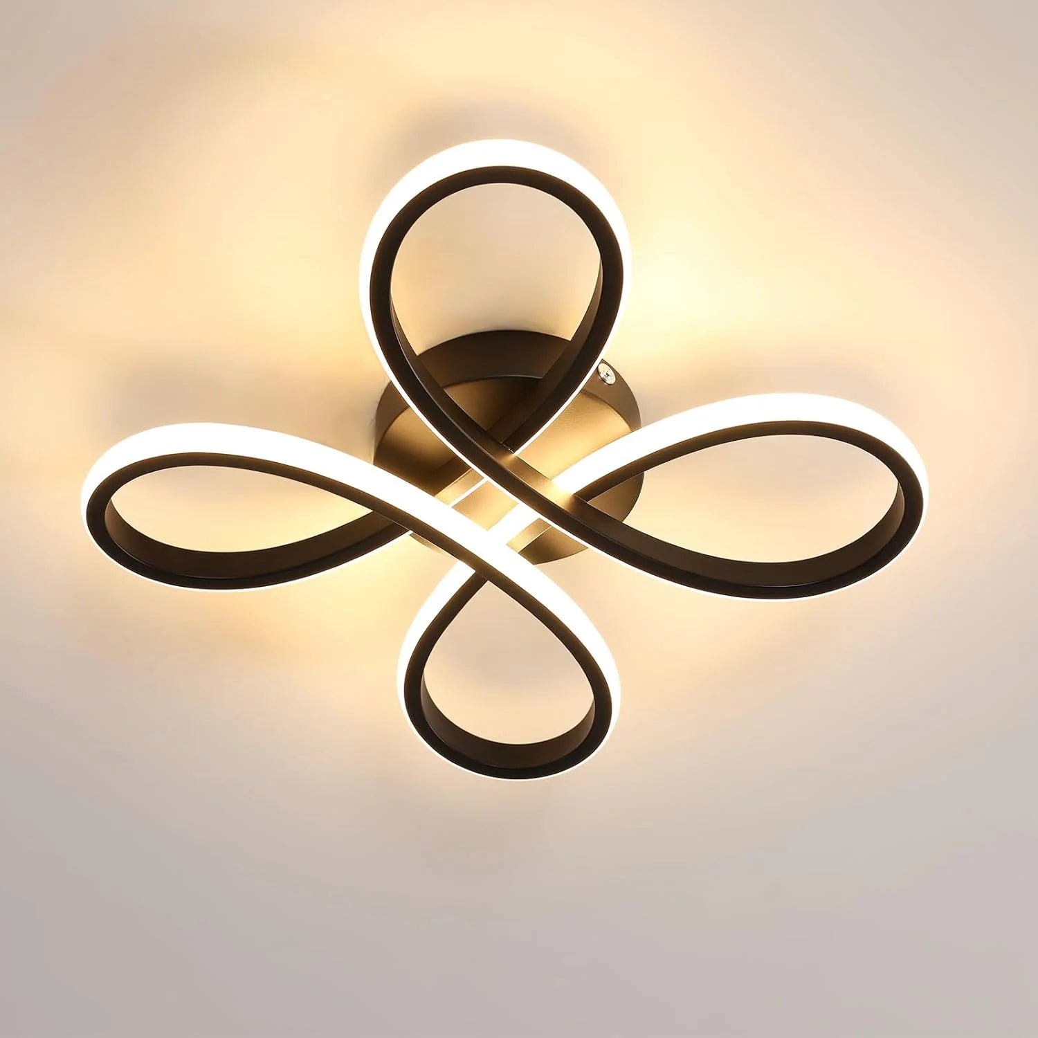 Minimalist Infinity Swirl LED Ceiling Lamp Fixed  Warm Light 3000K Non-Dimmable Surface Mount Light for Indoor Home