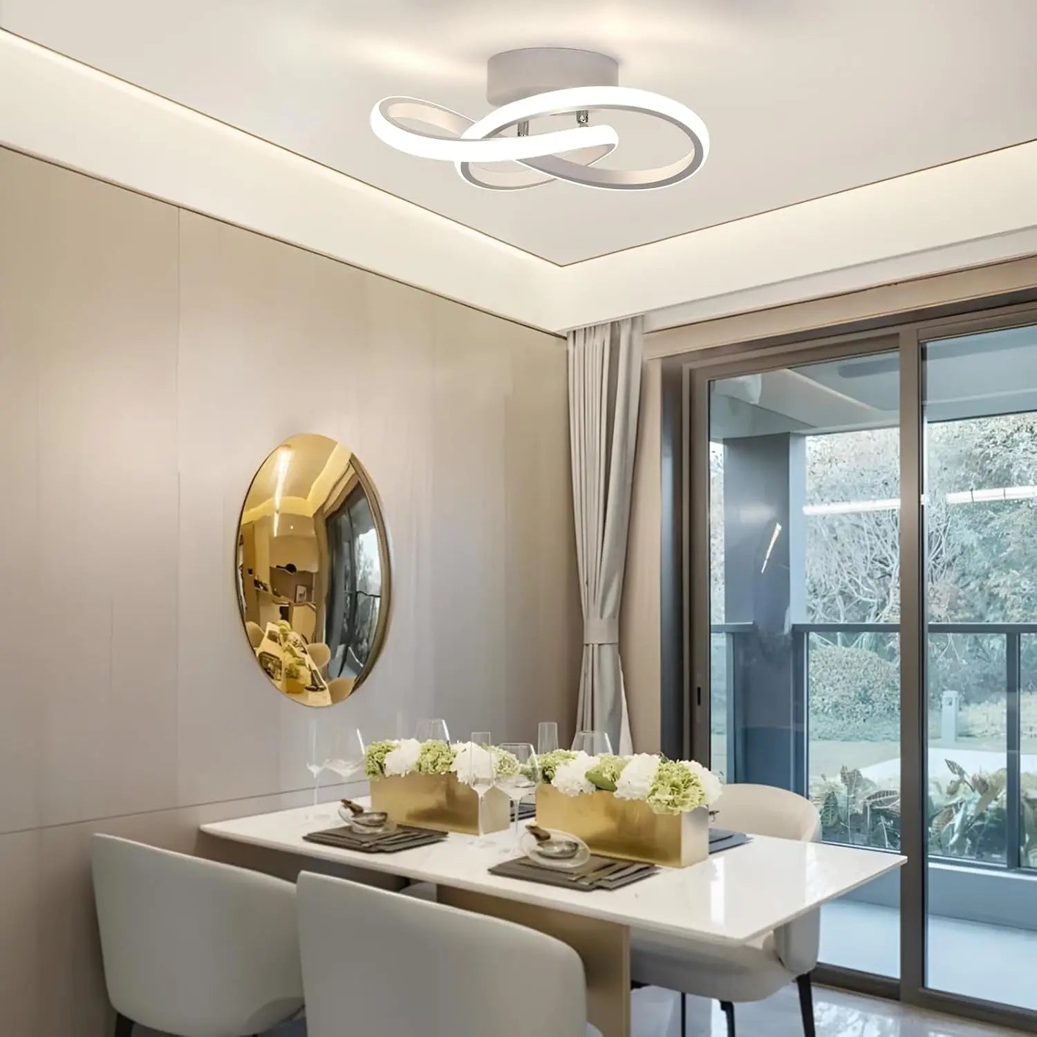 LED Ceiling Light,30W 3300LM Modern LED Ceiling Light Creative Flower Shape LED Ceiling Lights for Bedroom,4500K Natural Light