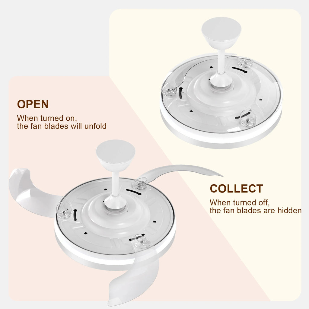 Dimmable Ceiling Fans Light,36W Ultra-Thin Fan Light With Remote Control 3000K/4500K/65000K,6 Speeds For Living Room
