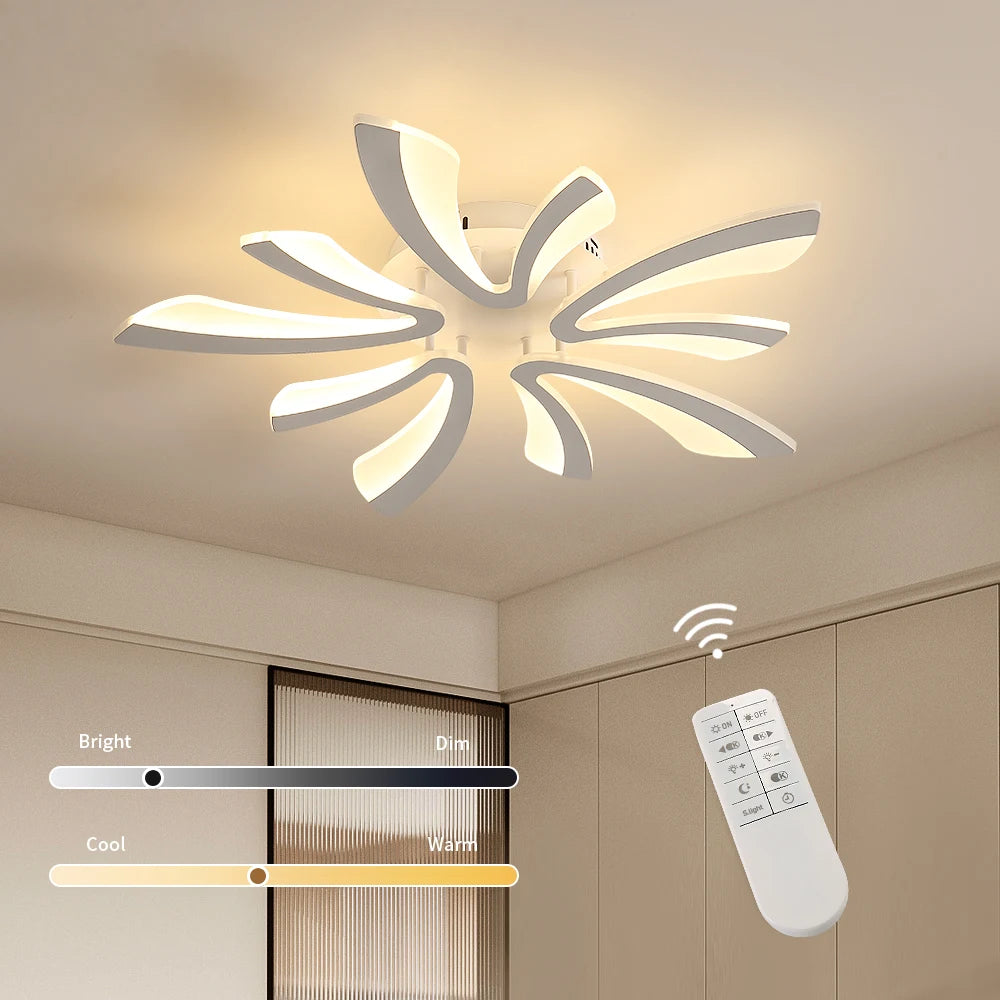 LED Ceiling Lighting, Dimmable Ceiling Light 48W 5400LM Adjustable 3000K-6500K,Acrylic Lighting Fixture with Remote Control for Living Room