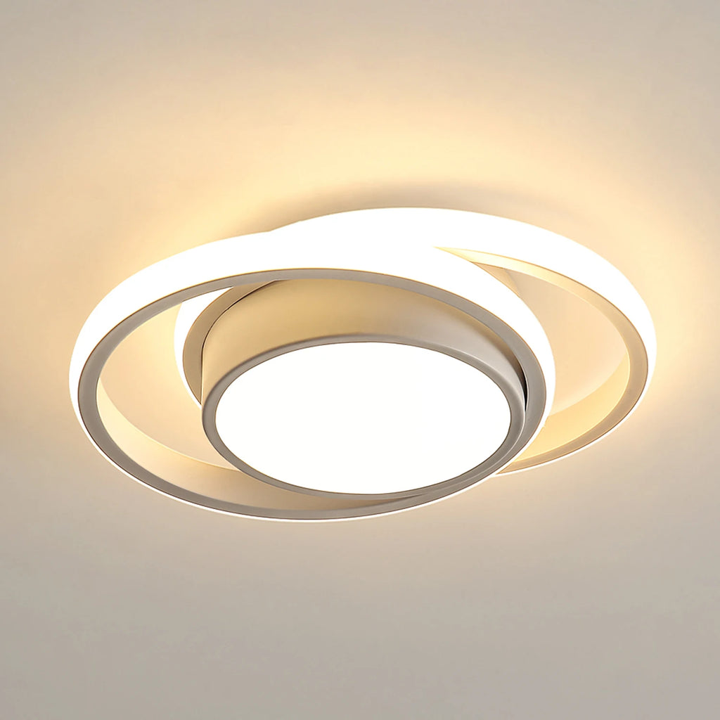 LED Ceiling Light, 36W 3240LM Modern Ceiling Light Dual-Round,Aluminum Close to Ceiling Light Fixture for Bedroom