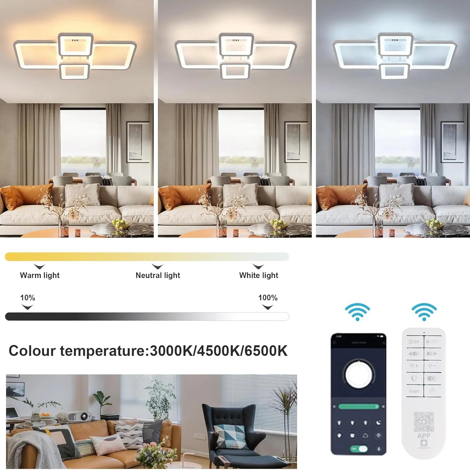 Quad Frame Pro – Lampa Sufitowa LED z Aplikacją