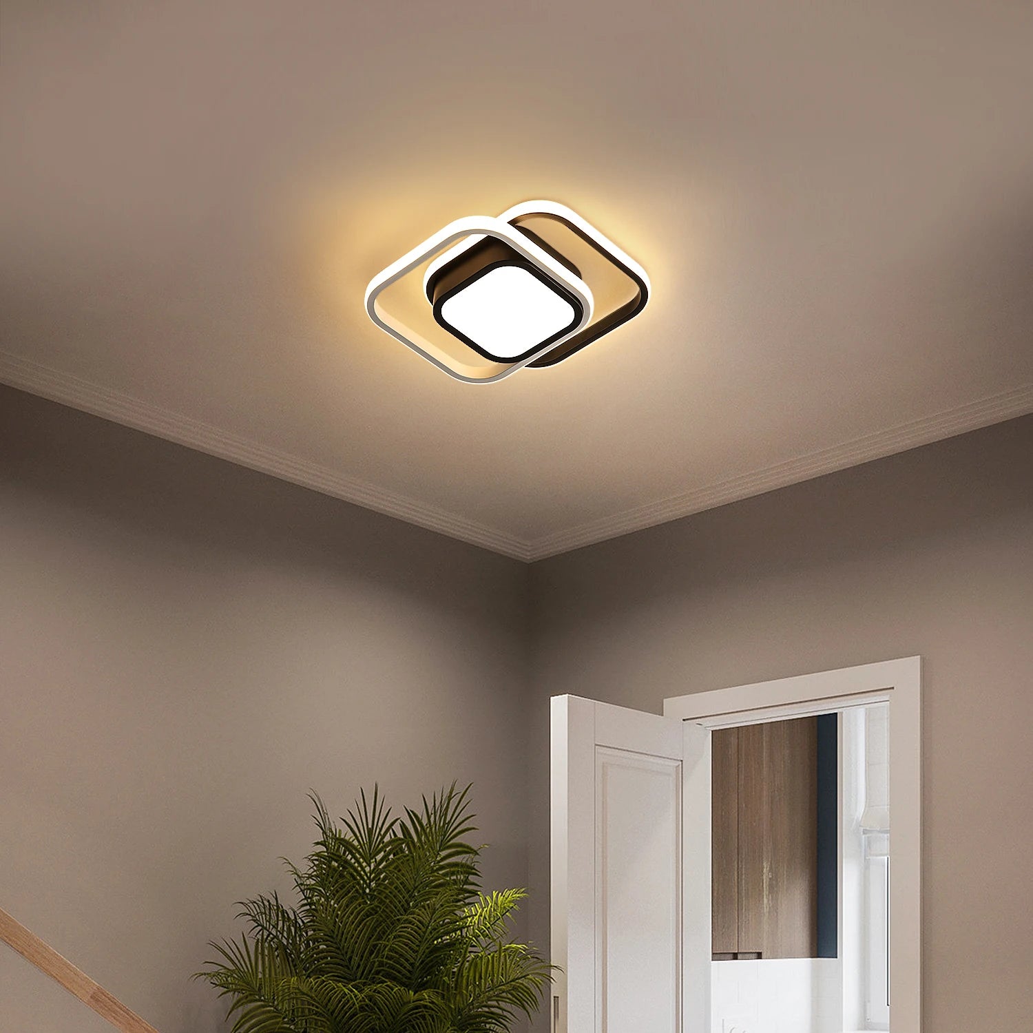 Modern LED Ceiling Light,32W 2500LM Simplicity Square LED Ceiling Lamp,Warm White 3000K for Living Room,Bedroom