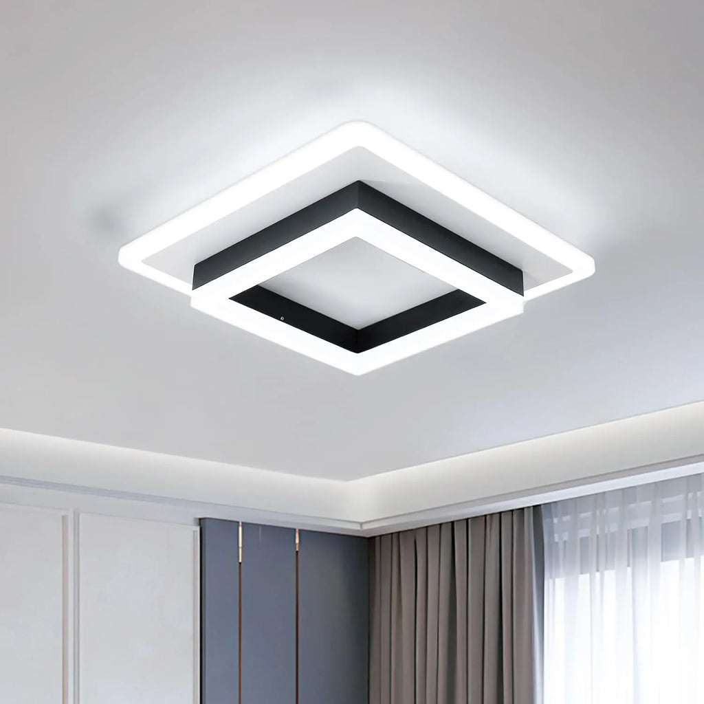 Square Ceiling Light,24W Super Bright Modern LED Ceiling Lamp,White Light 6500K LED Ceiling Lights for Bedroom, Office,  Living Room