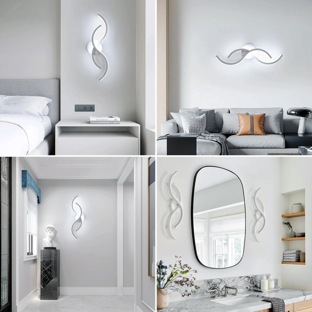 Wave White – nowoczesny kinkiet ścienny