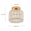 Luxury Gold Crystal Ceiling Light Semi Flush Mount Ceiling Lamp No Bulb Included Modern Mini Crystal Chandelier for Hallway Bedroom Entryway Decor