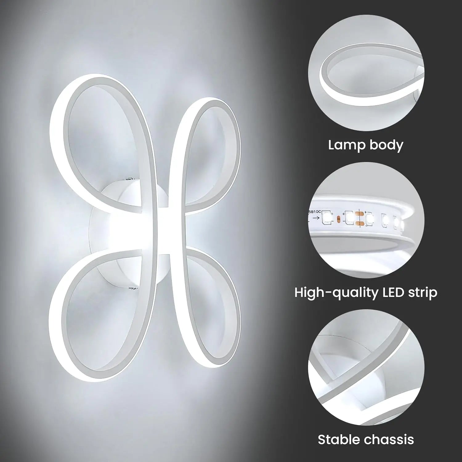 Modern LED Ceiling Lights,30W 2700LM Creative Flower Shape Chandeliers Ceiling Lamp For Bedroom,6500K Cool White Light
