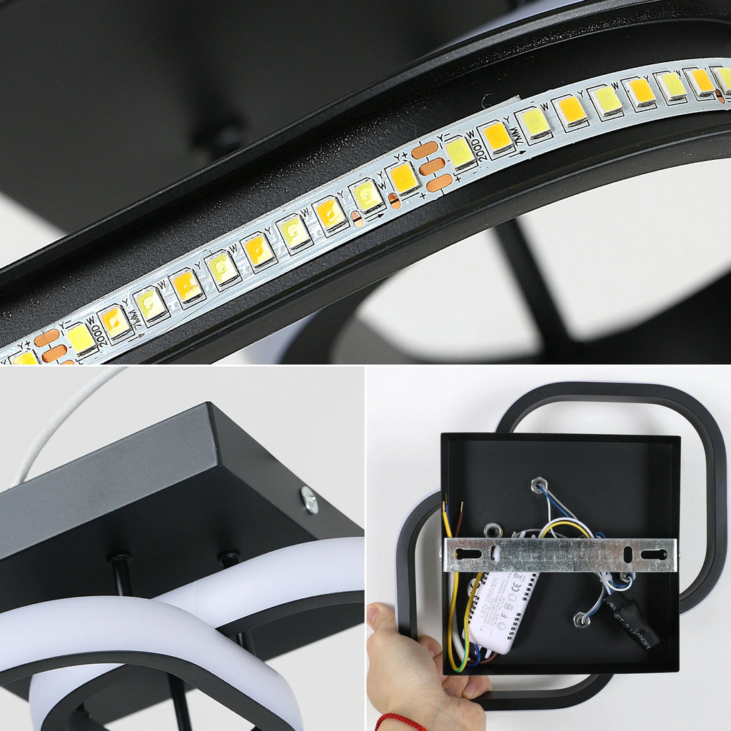 Dimmable LED Ceiling Light,18W Modern Square LED Ceiling Lamp 3 Colour Temperature Adjustments, Ceiling Lighting Fixture