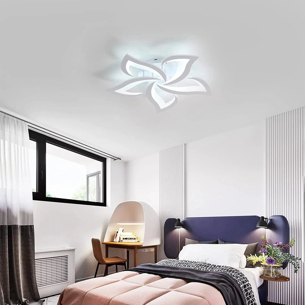 Dimmable LED Ceiling Light,Modern Ceiling Lamp With Remote Control,Creative Petal Ceiling Light For Living Room 3000K-6500K