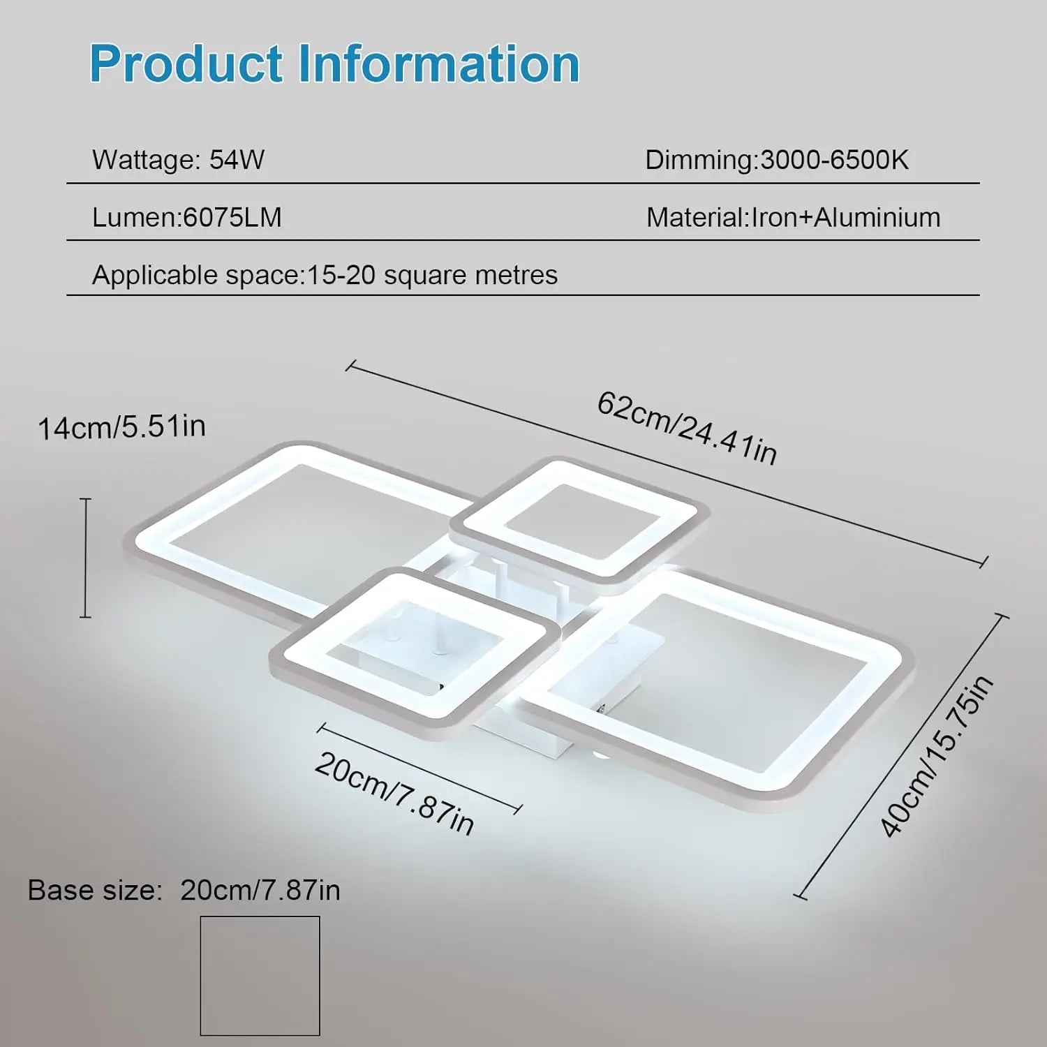 Quad Frame Pro – Lampa Sufitowa LED z Aplikacją