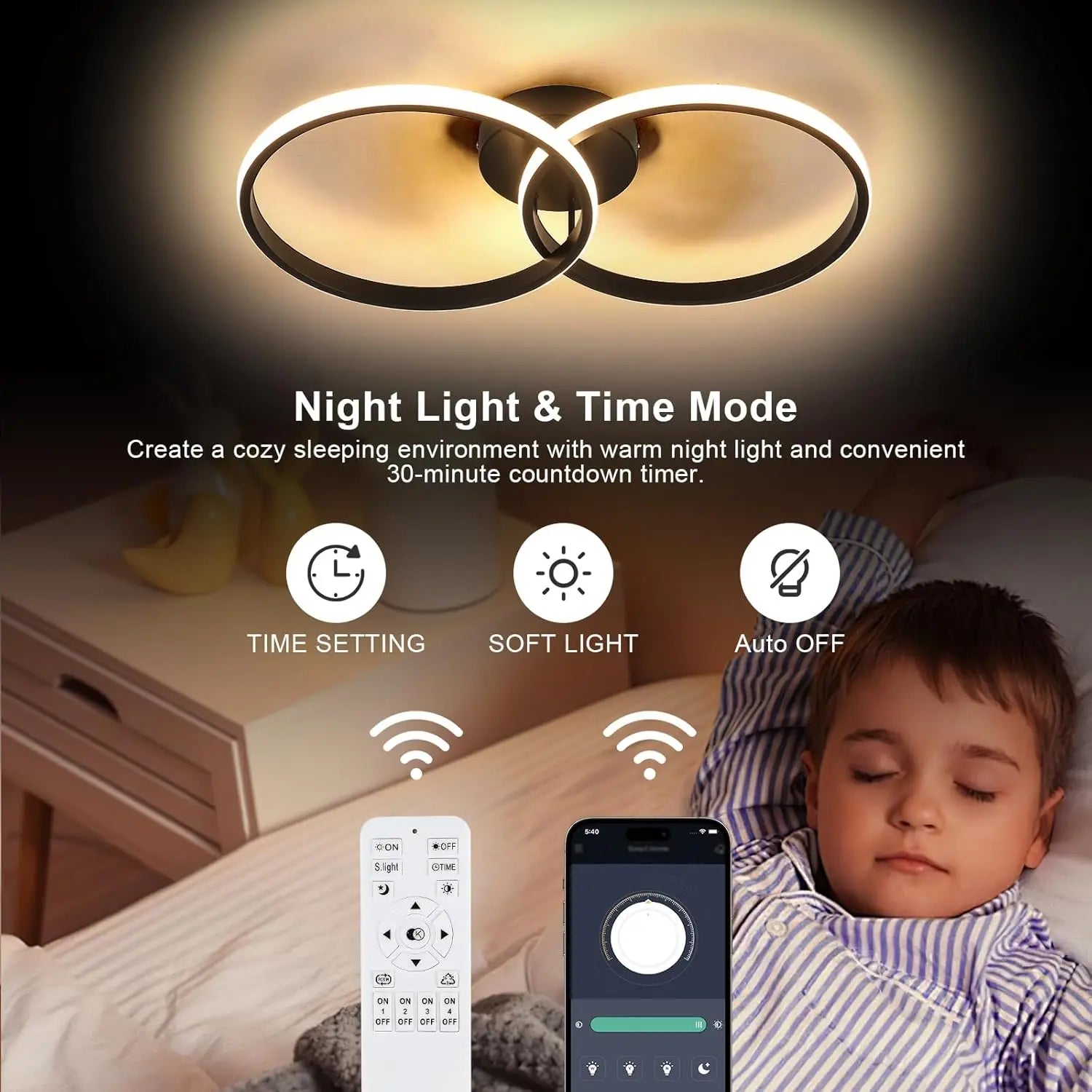 Dimmable LED Ceiling Light,38W 4275LM  LED Ceiling Light with Remote Control  Dimmable 3000K-6500K,Ceiling Lamp for Living Room