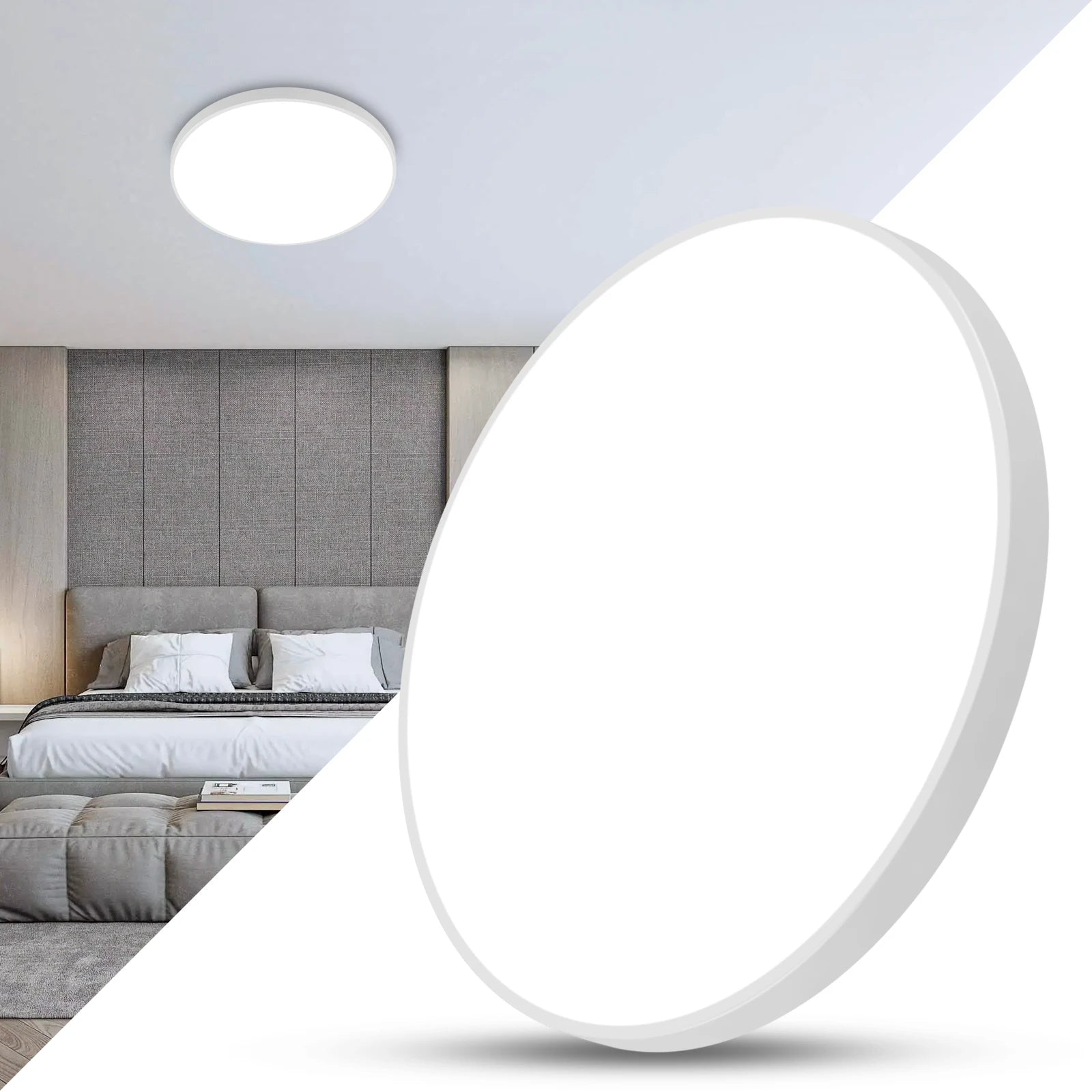 Ultra Thin Round LED Ceiling Light,6500K Cold White Light,Non-Dimmable,Modern Minimalist Ceiling Lamp for Bedroom Kitchen Living Room Home Lighting