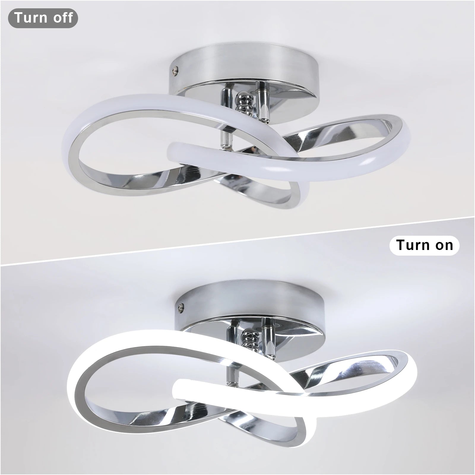 30cm Modern Ceiling Lights,30W 2700LM Curved Design Ceiling Light fixtures LED For Bedroom,Cold White Light 6500K