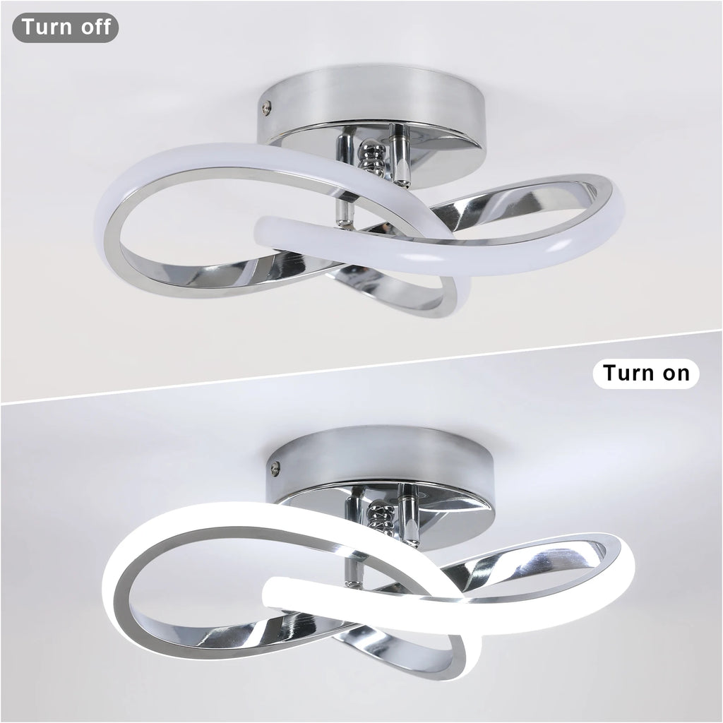 Modern Ceiling Lights,30cm 30W Curved Design Ceiling Light fixtures LED for Hallway,Entrance, Bedroom,Cold White Light 6500K
