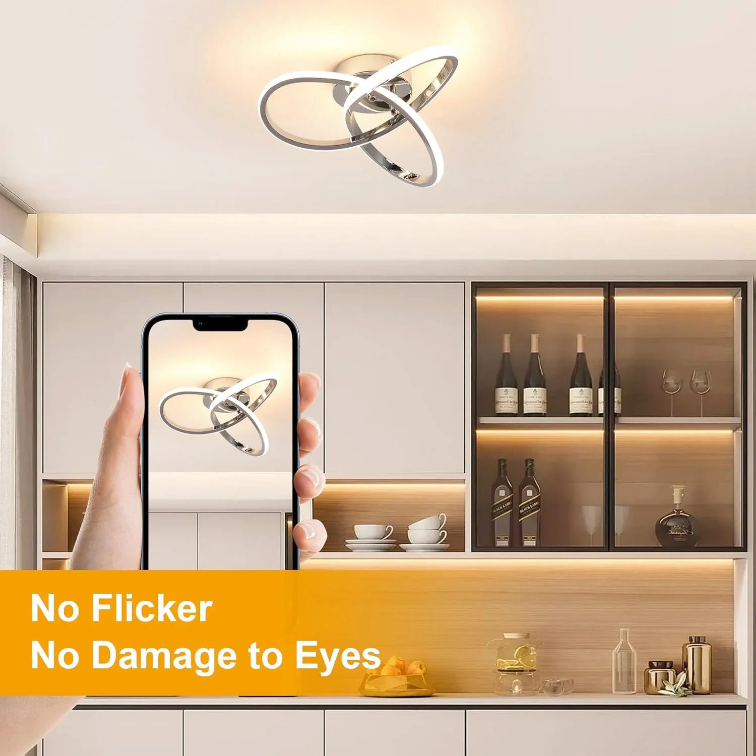 LED Ceiling Light Fixtures,30W Close to Ceiling Lamps,Modern Flush Mount Ceiling Light for Hallway,Bedroom,Warm Light 3000K