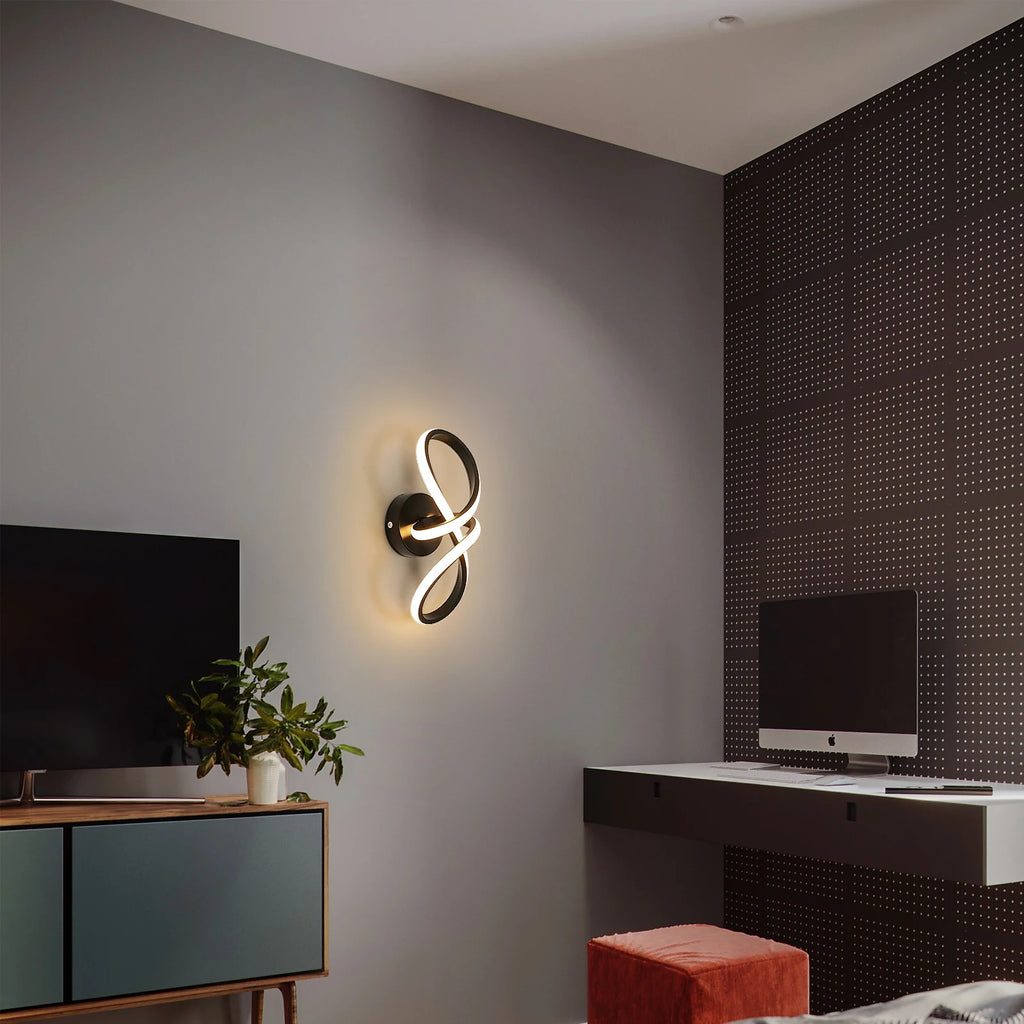 Modern LED Ceiling Lights, Curved Ceiling Lamp 20W 1800LM Warm White 3000K for Living Room,Dining Room