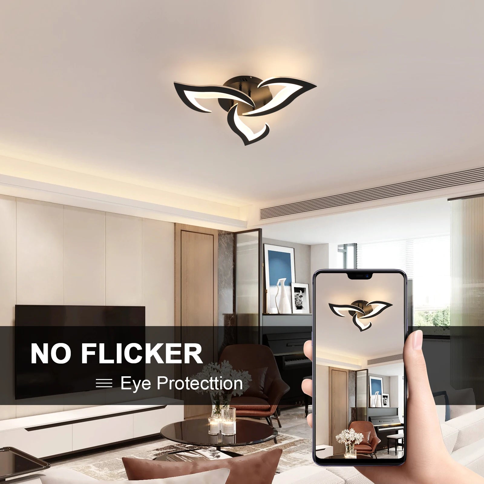 Modern  Flower Shape LED Ceiling Light,36W 4000LM LED Ceiling Lamp,Warm Light 3000K Acrylic Ceiling Light for Bedroom